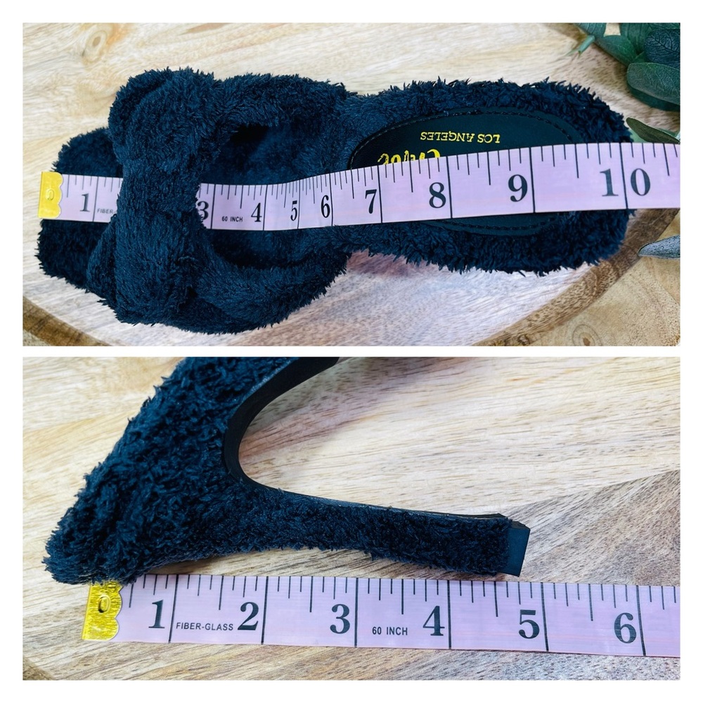 NEW CHASE AND CHLOE - Amelie Fleece Spike Sandal 7 - Picture 13 of 15